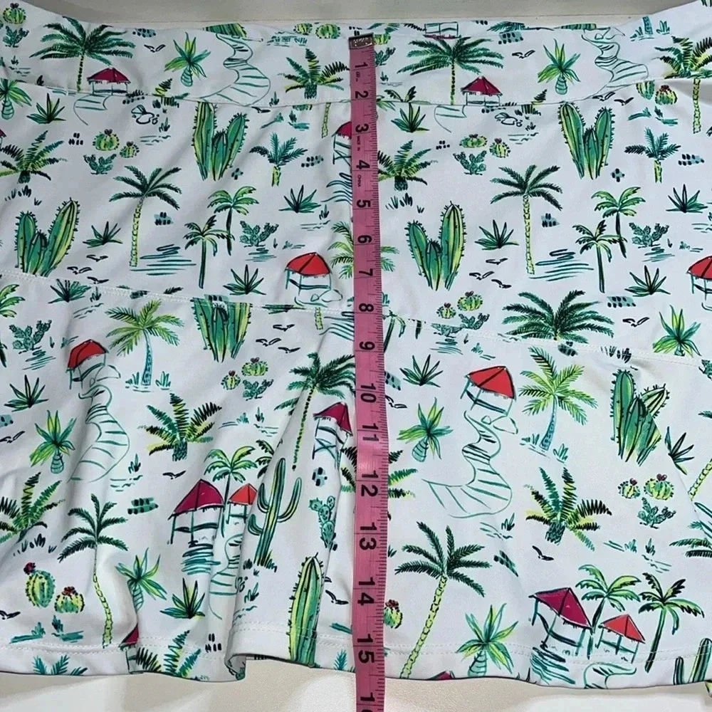 Imperfect Lillie Green tropical skort 2X palm trees cactus country club vacation